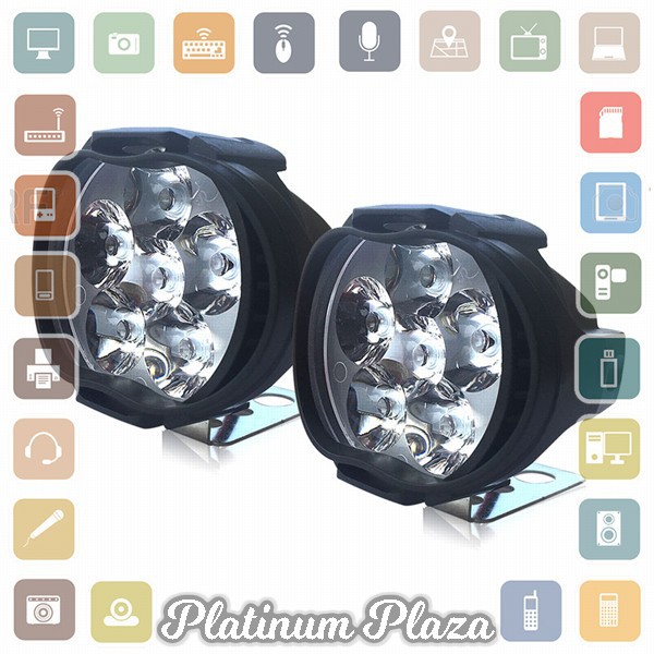 CNSUNNYLIGHT Lampu Tembak Motor LED High Beam 1000 Lumens 2 PCS - U5 - Black`JFESDW-