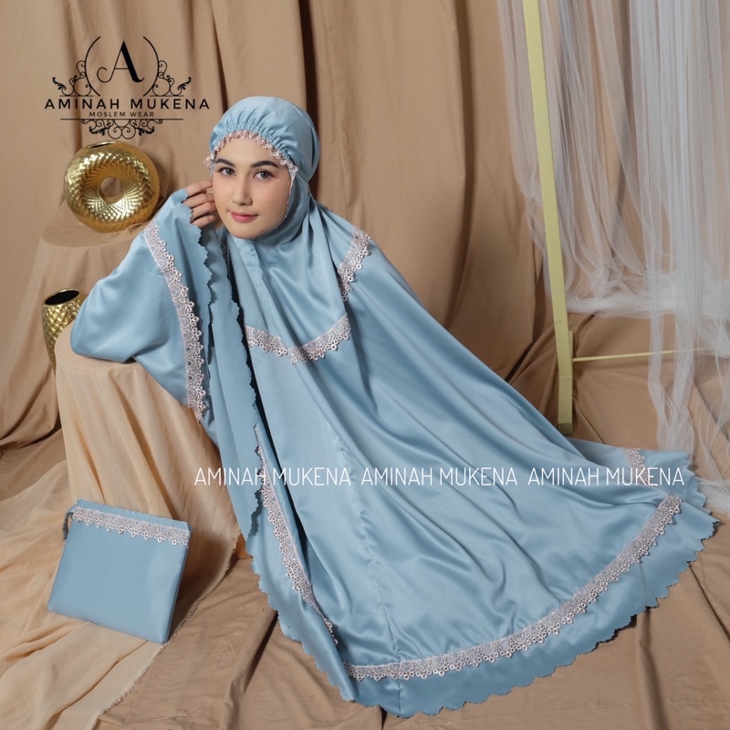 Mukena Dewasa Sutra Silk Renda Susun Lasercut