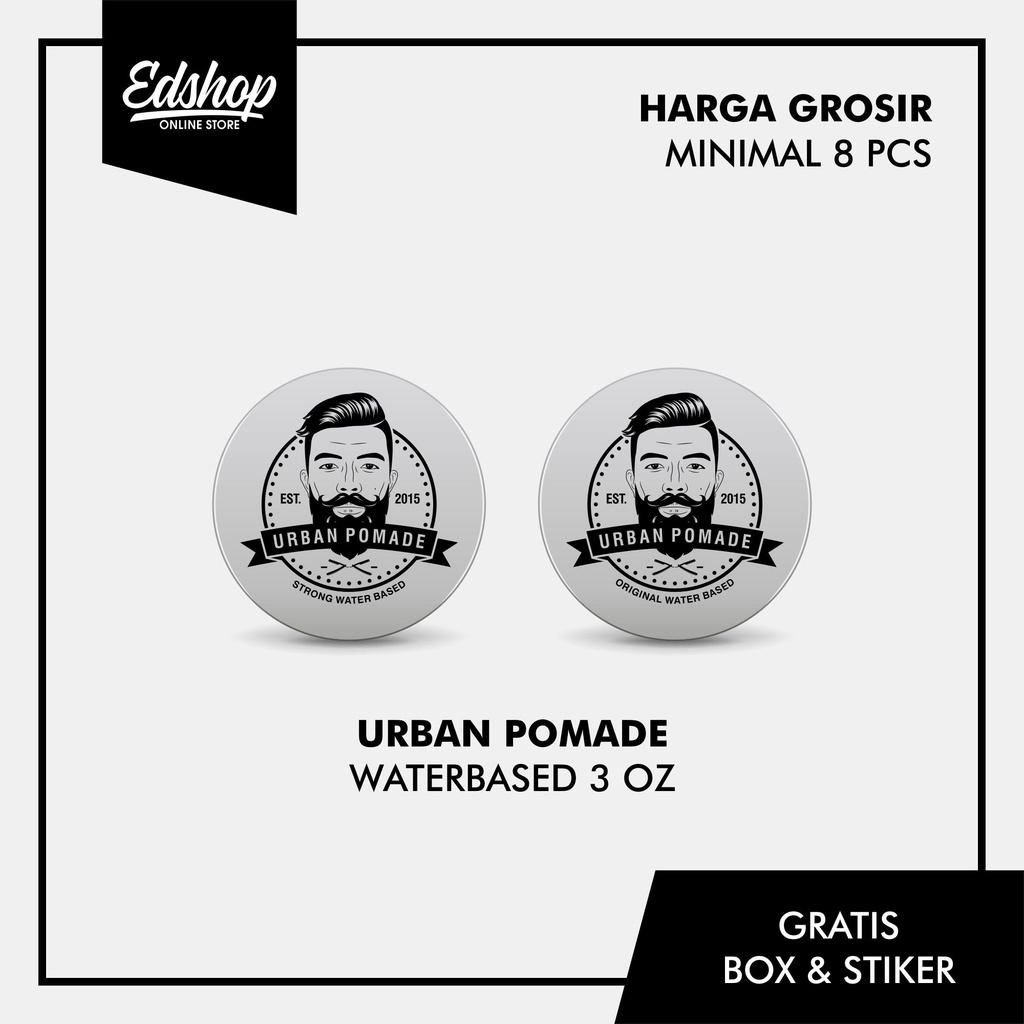 Grosir/paket reseller urban pomade waterbased 3 oz