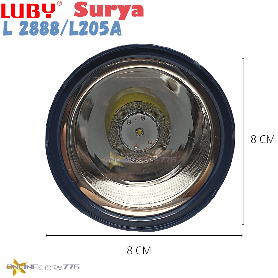 SENTER KEPALA SURYA 205A / 206A / LUBY L2888 / HEADLAMP LUBY L2888  / L2888 / L-2888 / RECHARGEABLE