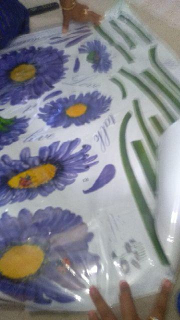 [cod Jatim] Stiker Dinding 68 Flower Purple