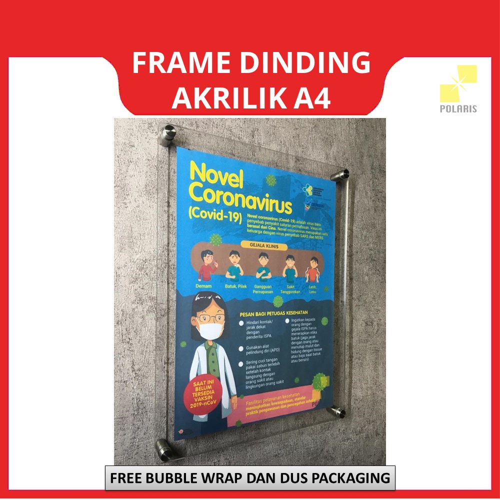 FRAME POSTER DINDING AKRILIK-WALL DISPLAY ACRYLIC-BINGKAI FOTO AKRILIK-PIGURA BENING UNTUK PAJANGAN UKURAN A4