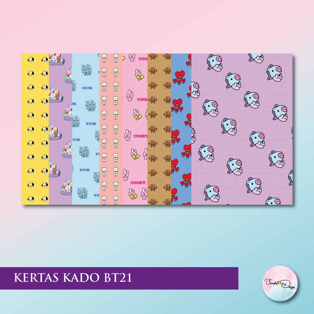 Jual KERTAS KADO WRAPPING CUSTOM BT21 BTS KPOP A3 Indonesia|Shopee