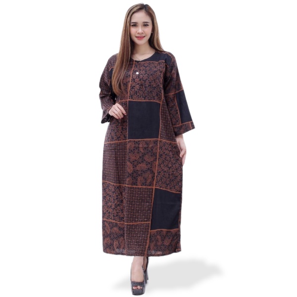 Long Dress Muslim Baju Long Dress Baju Daster Kekinian Lengan Panjang Fashion Muslim Batik Pekalongan