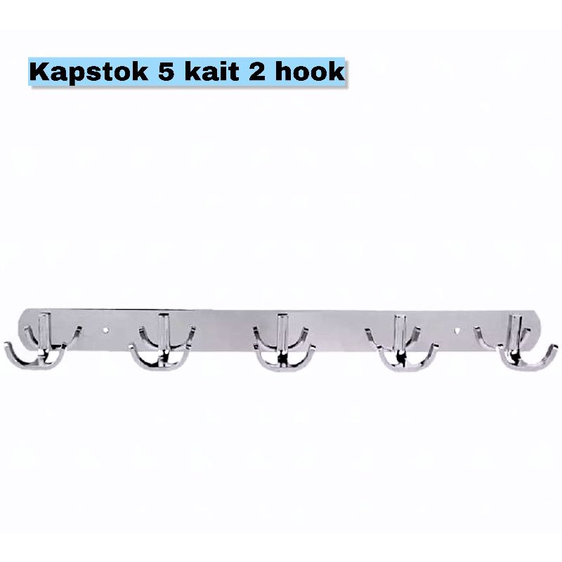 Kapstok Gantungan Baju 5 Kait Stainless Tebal Anti Karat Capstok Stainless 37 Cm Murah