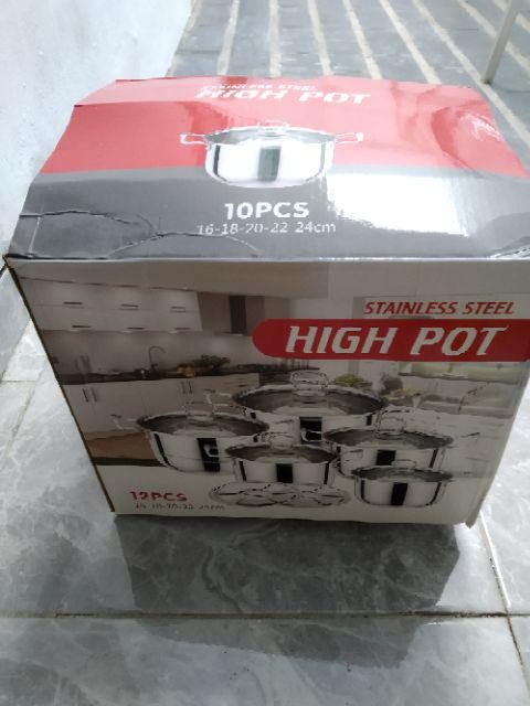 High Pot Panci Set Steamer 12 Pcs