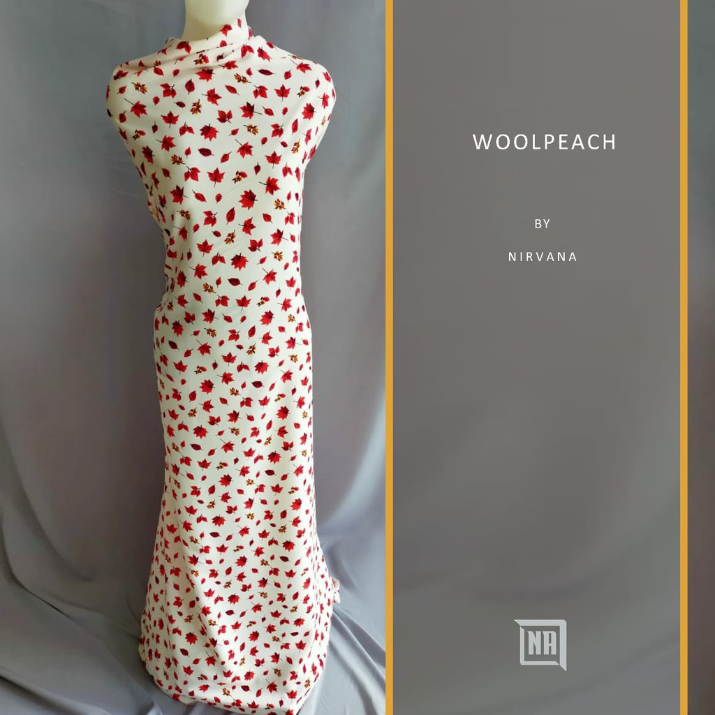 Bahan Gamis Wolfis Printing / Woolpeach / Wolfis Printing Premium X 1346