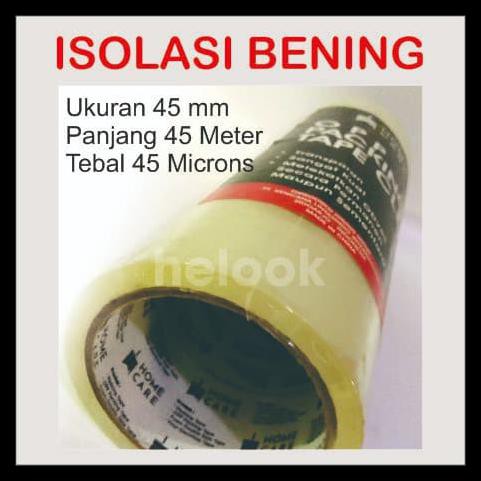 

ISOLASI BENING LAKBAN BENING 45MM OPP PACKING TAPE CLEAR LEM KUAT 45M