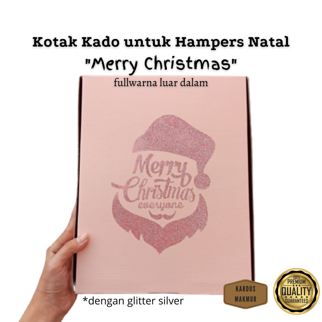 

Kotak hampers tema natal "Merry Christmas"", untuk box kado natal premium