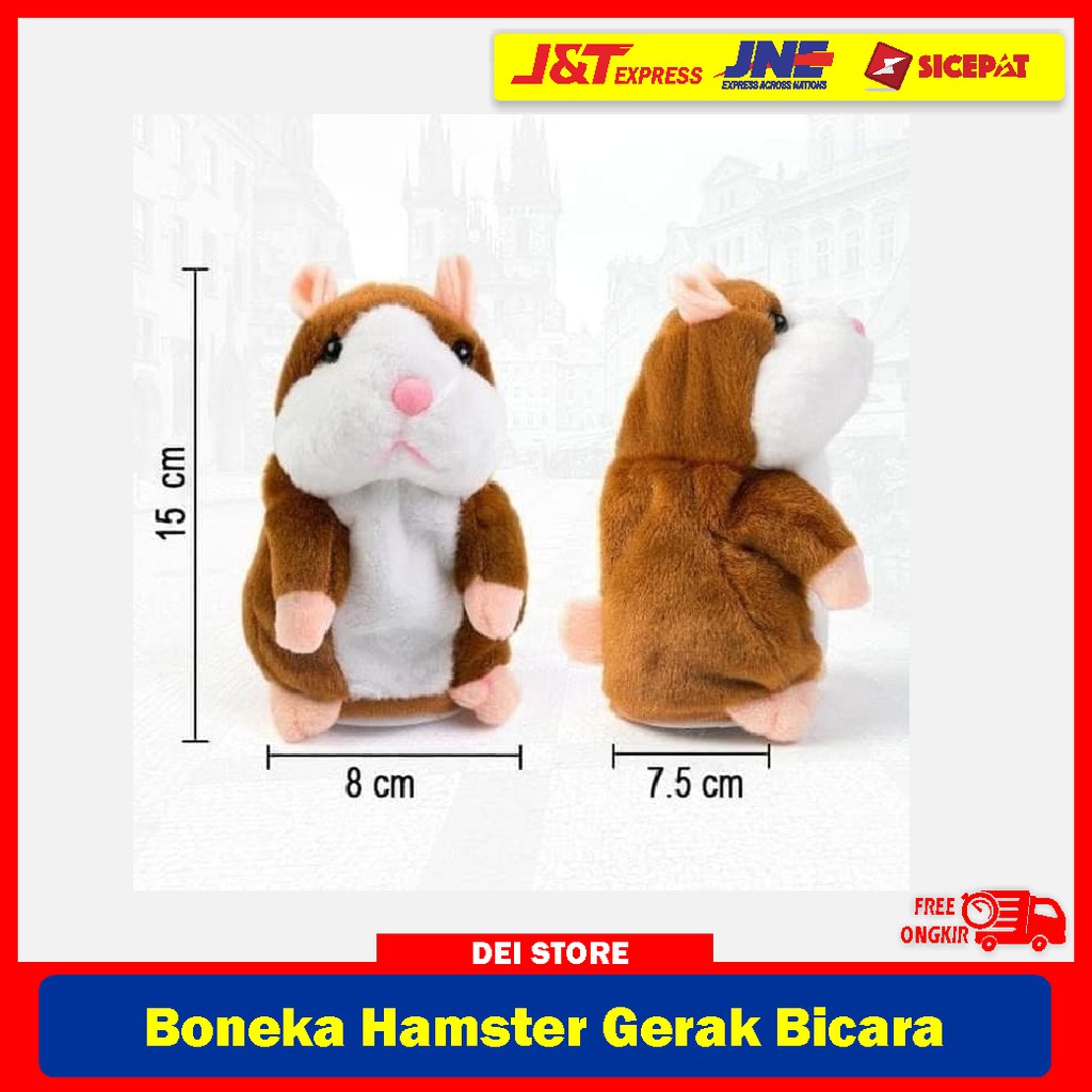Boneka Hamster Kecil Bergerak dan Bicara / Mainan Boneka Anak Bisa Ngomong Lucu