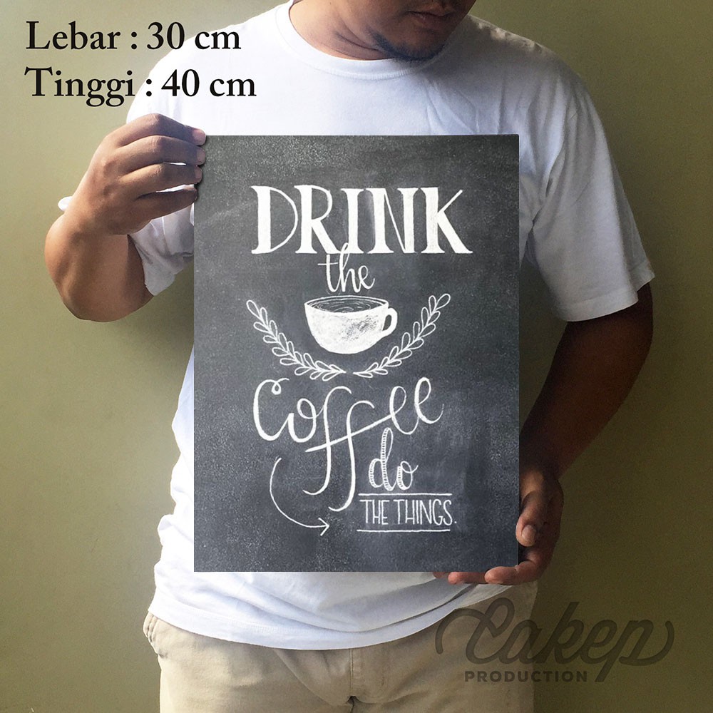 Coffee Poster Kopi Cafe Dekorasi Warung Kopi Vintage Pajangan Kayu Hiasan Dinding Walldecor