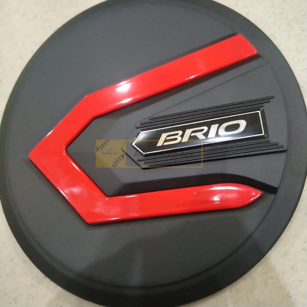 Tutup Tangki Bensin Tank Cover Redline Mobil Honda Brio Warna Merah Hitam Doff