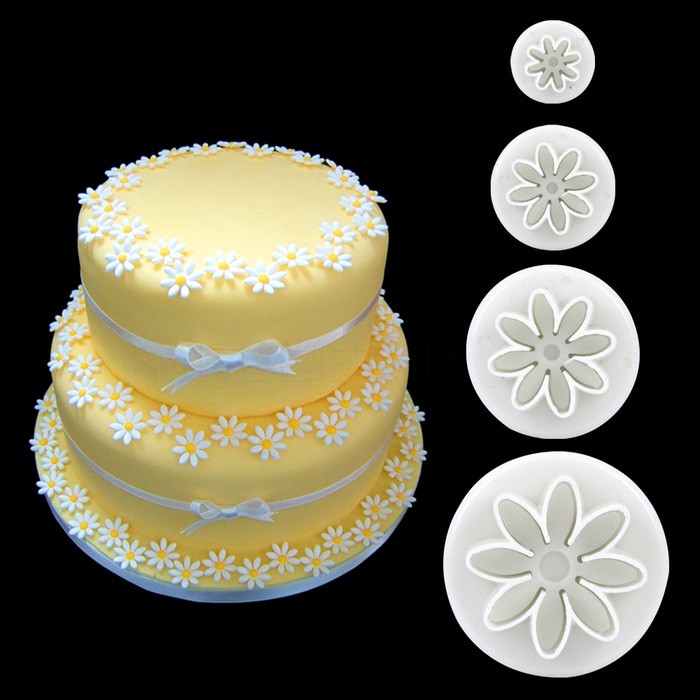 Fondant Plunger Cutter  - Cetakan Fondant Mini Daisy Flower (4pcs)