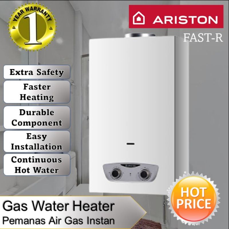 gas water heater pemanas air mandi gas ariston fast r