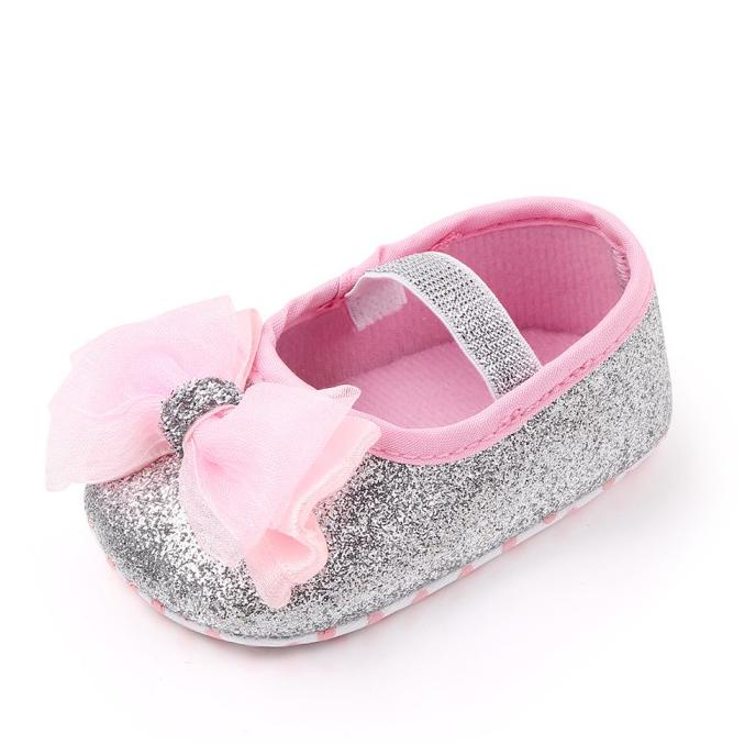 silver infant shoes