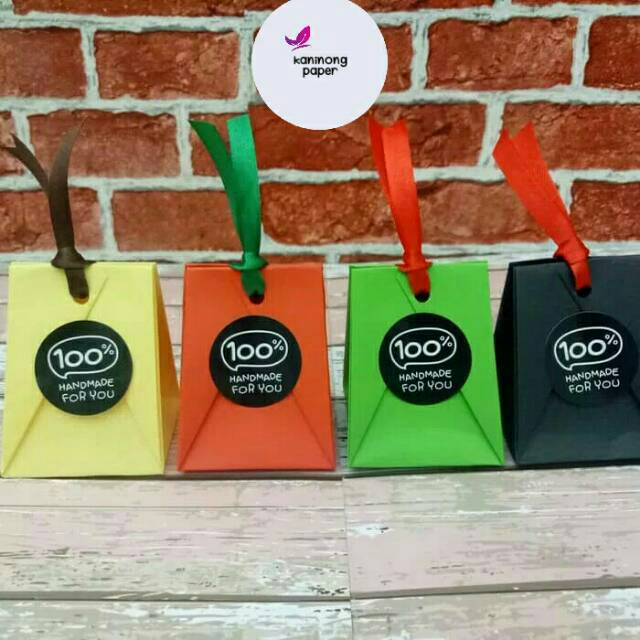 

( 10 pcs ) Paper Bag Kado Mini Origami / Goodie Bag Mini Polos / Gift Box Mini