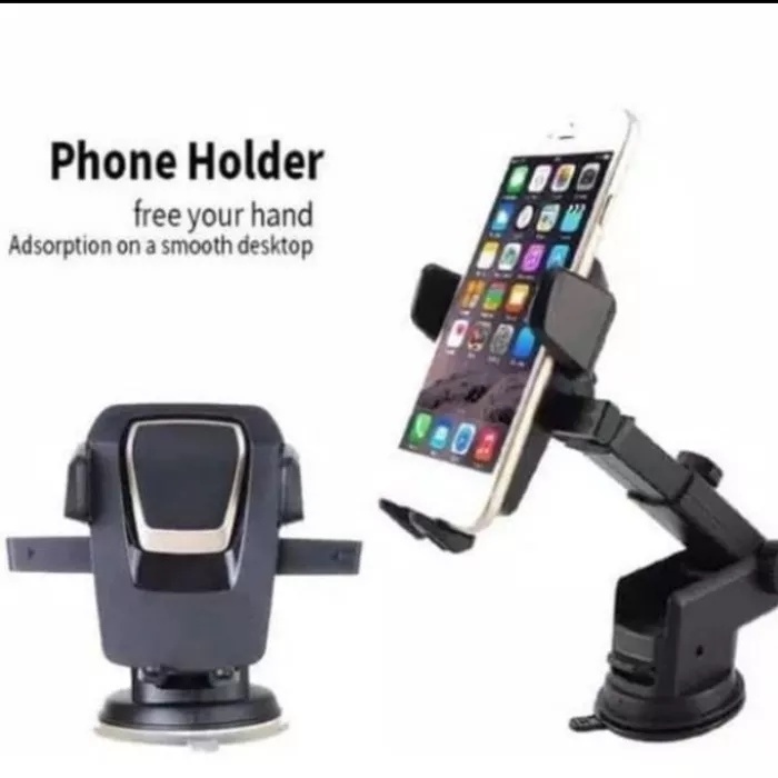 Phone Car Holder Mobil Dashboard Easy One Touch &amp; Desk Mount Universal Aksesoris Handphone HP OCEANMART OCEAN MART Murah Grosir