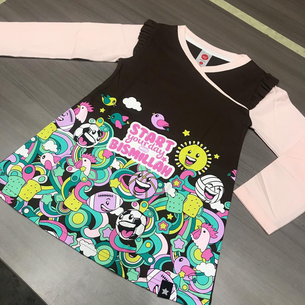 Kaos Anak Afrakids AF271 Start your day with Bismillah Kaos Anak Afrakids AF271 Start your day with Bismillah