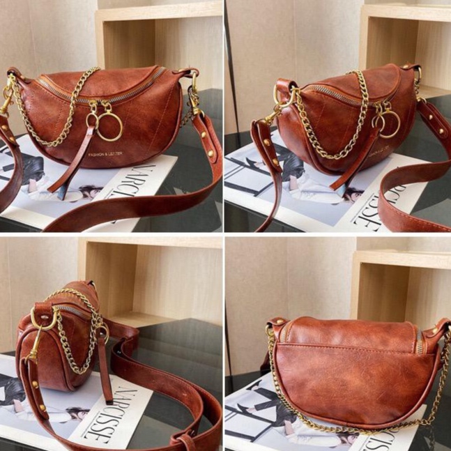 BJ15053 - BEIGE/BLACK/BROWN/GREEN/RED TAS PINGGANG SLING BAG WAISTBAG SLEMPANG TAS WANITA FASHION IMPORT MODIS ELEGAN TERMURAH TERLARIS TERBARU BAGSTORE JAKARTA TAS BATAM GT1015 LT1745 ELJ5053 JT30337 CR7165 BQ3247