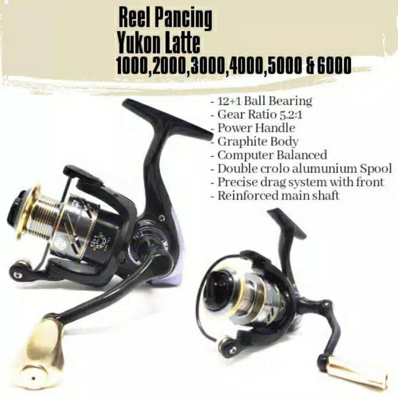 reel pancing power handle yukon latte 1000 2000 3000 4000 6000 murah laris semarang