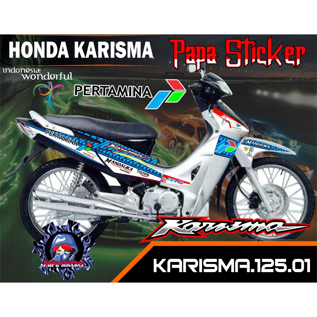 Jual STRIPING HONDA KARISMA 125 PERTAMINA STIKER LIS LIST KARISMA 125 D VARIASI MANDALIKA RACING 01 Indonesia Shopee Indonesia