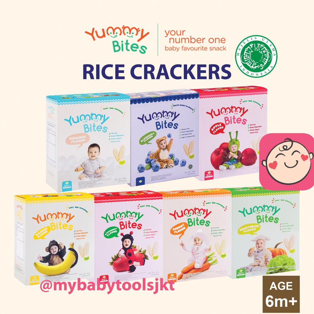 YUMMY BITES BABY RICE CRACKERS 50 GR Shopee Indonesia