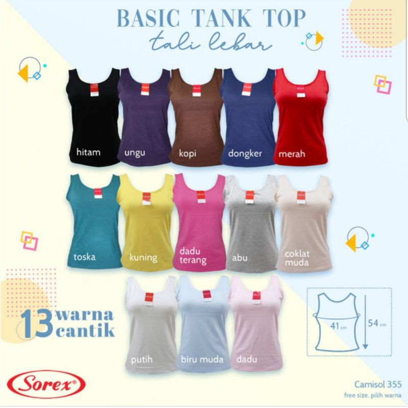 3 pc Tanktop wanita merk Sorex kode 355