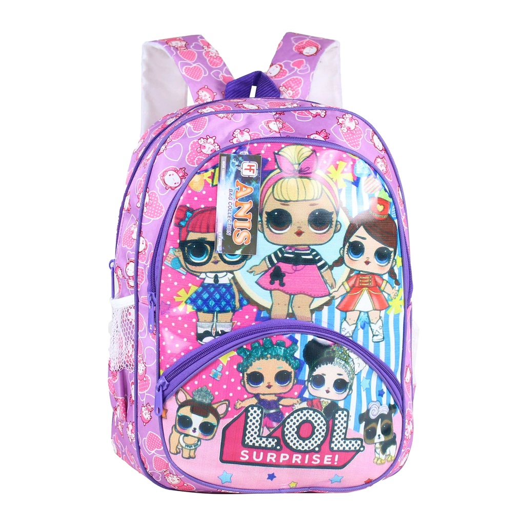 Tas Sekolah Perempuan Ransel Anak Lucu LOL Ungu Backpack Gendong Anak Anak Cantik Bagus