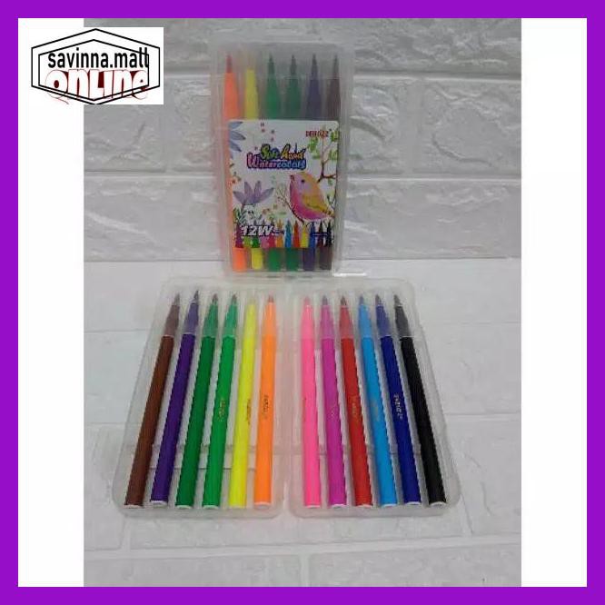 

U0Uo879- Spidol Debozz 12 Warna Brush Pen (Per Set) Y7Ry688-