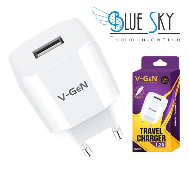 CHARGER V-GEN 1.2A VTC1-07A 1 PORT USB TRAVEL CHARGER ADAPTOR VGEN