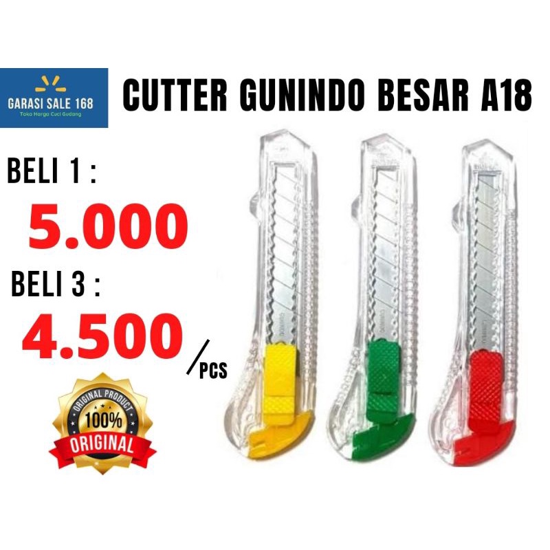 

Cutter Besar GUNINDO A-18/ Cutter Gunindo/ Cutter Besar / Cutter Tajam / Pisau Gunindo