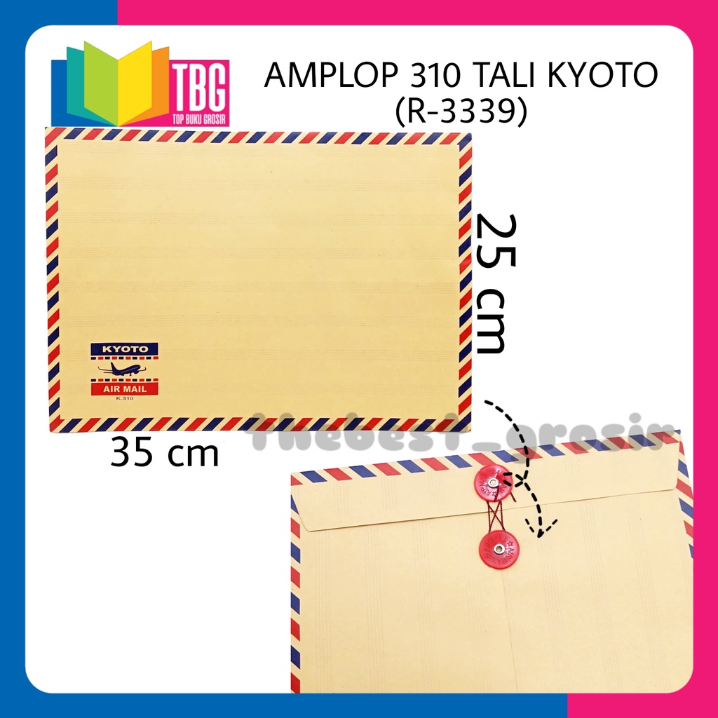 

1 PACK (10 LEMBAR) AMPLOP TALI 310 KYOTO / AMPLOP LAMARAN KERJA/AMPLOP FOLIO COKLAT (R- 3339)