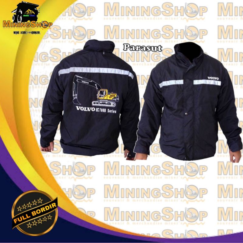 jaket outdor parasut tambang bordir pria VOLVO EXCAVATOR