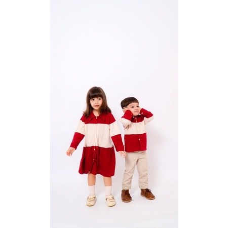 RACHIDKIDS / SERAGAM KELUARGA / FAMILY CASUAL SET / ADRIES FAMILY SET MAROON