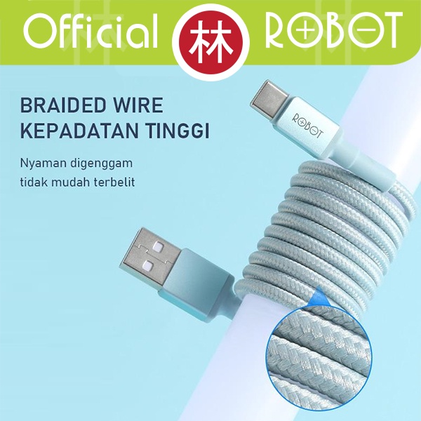 Robot RSC100 USB-C Kabel Data Cable Type C 1M 3A Braided Cable