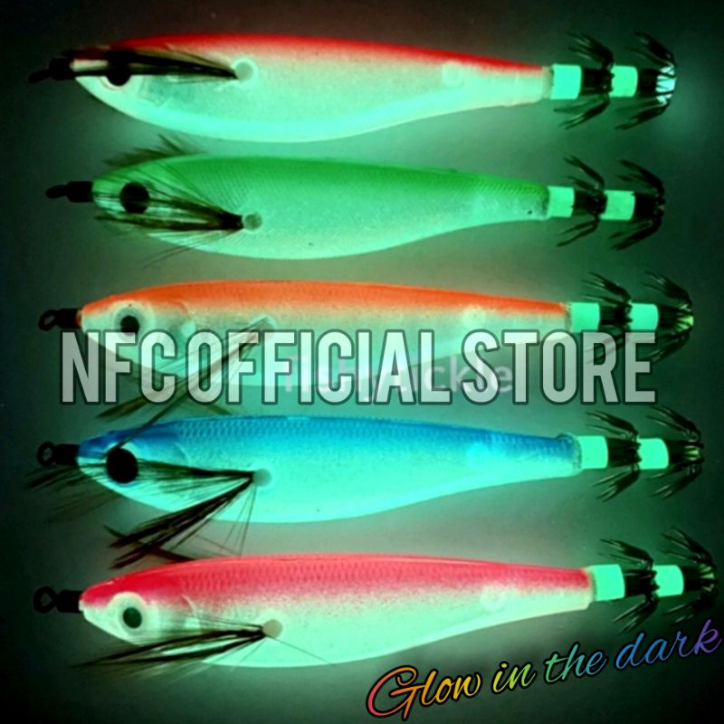 Umpan cumi Squid jig 10 cm 9 gram GID Luminous bercahaya dalam gelap SUPER KILLER