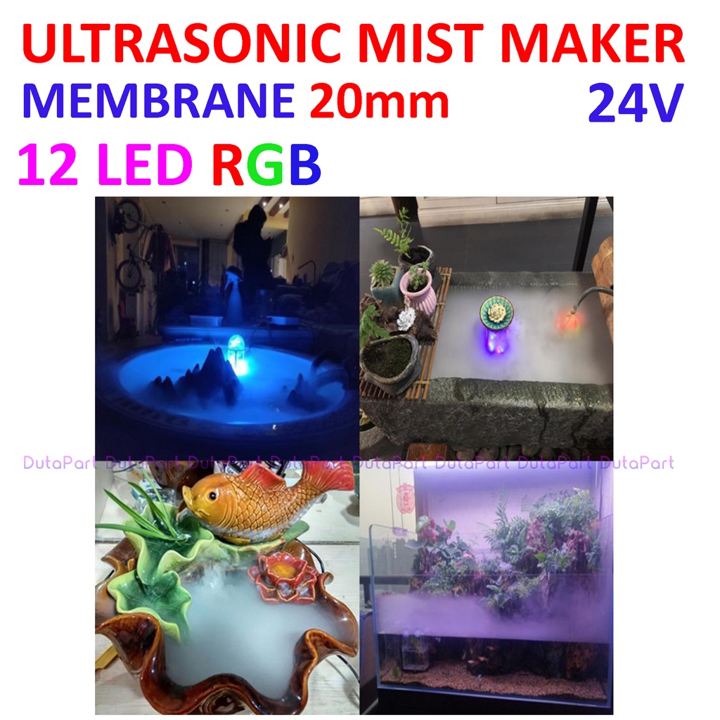 Ultrasonic Mist Maker LED Mesin Kabut Humidifier Pembuat Kabut Uap Fog