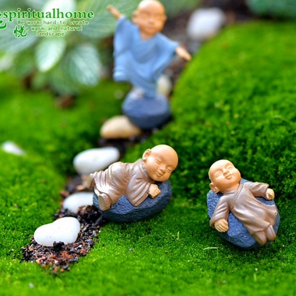 Pajangan Shaolin Lucu Cake Topper Imlek Patung Biksu Budha Kecil Murah Harga Grosir Termurah