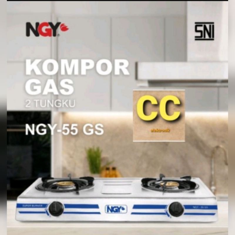 Kompor Gas 2 Tungku NAGOYA NGY 55 GS kompor NAGOYA 2 tungku NGY-55 GS / NAGOYA NGY 55 GS Termurah