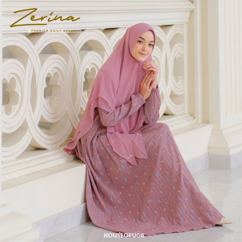 Zerina Dress XL by House of Uga original busui friendly resleting depan tidak kusut crinkle