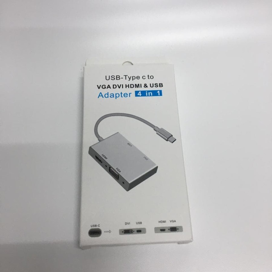 Converter Type c to vga dvi HDMI USB 4in 1 / kabel type c 4in1 DVI adapter