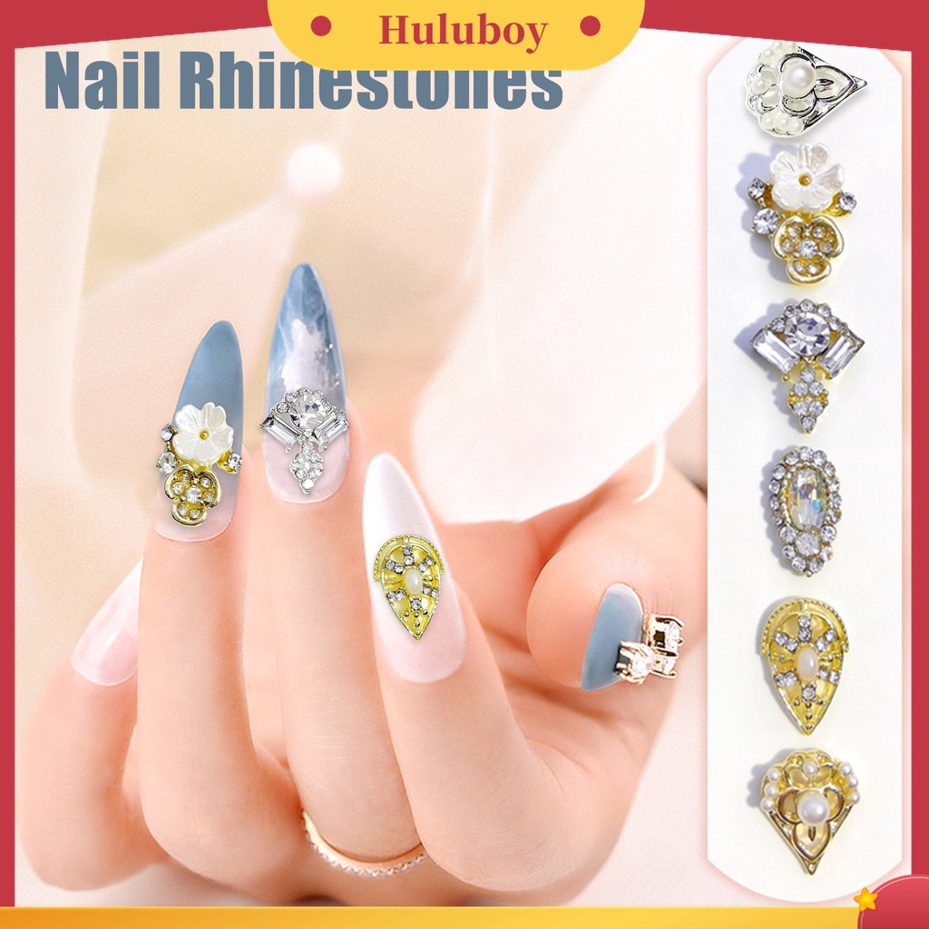 Huluboy Huluboy♡ 10pcs / Kantong Berlian Imitasi Bahan Alloy Untuk Dekorasi Nail Art