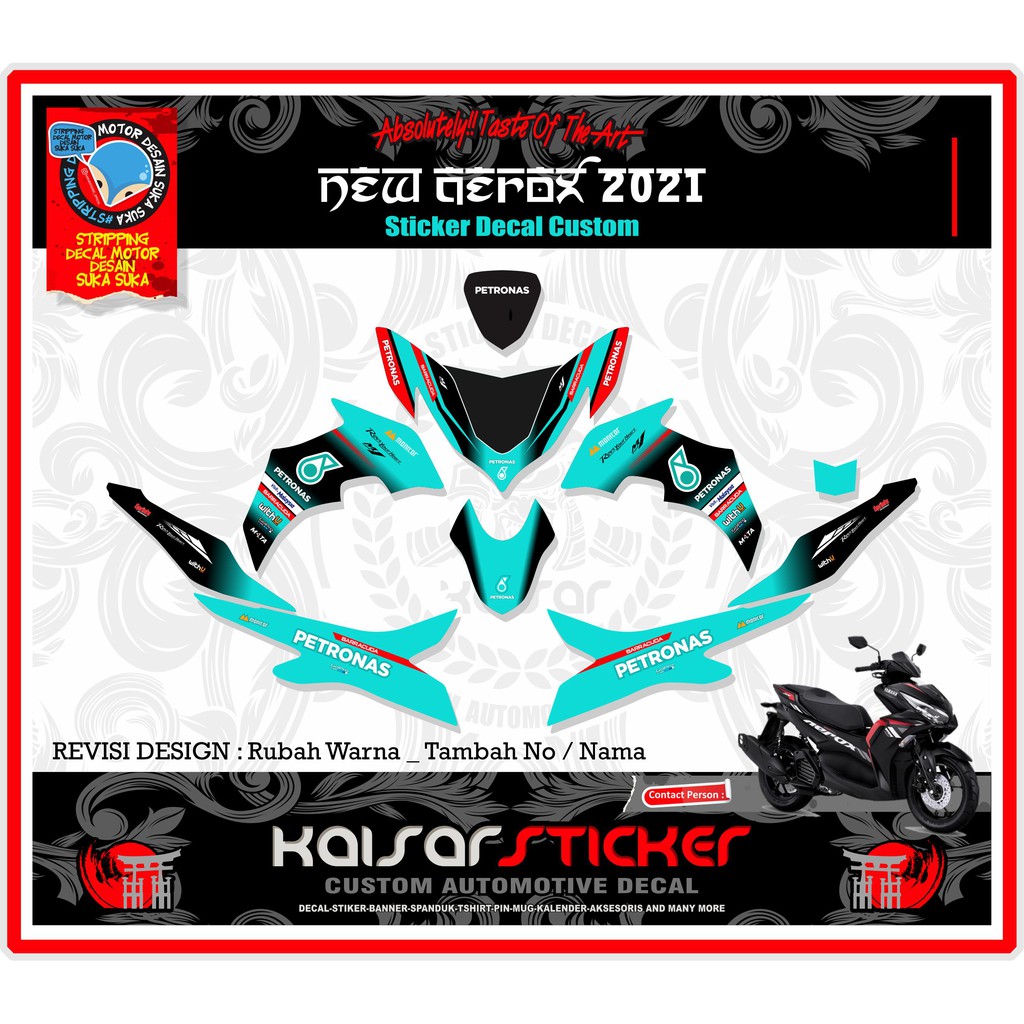 DECAL STICKER NEW AEROX 155 CONNECTED 2021 PETRONAS FULL BODY