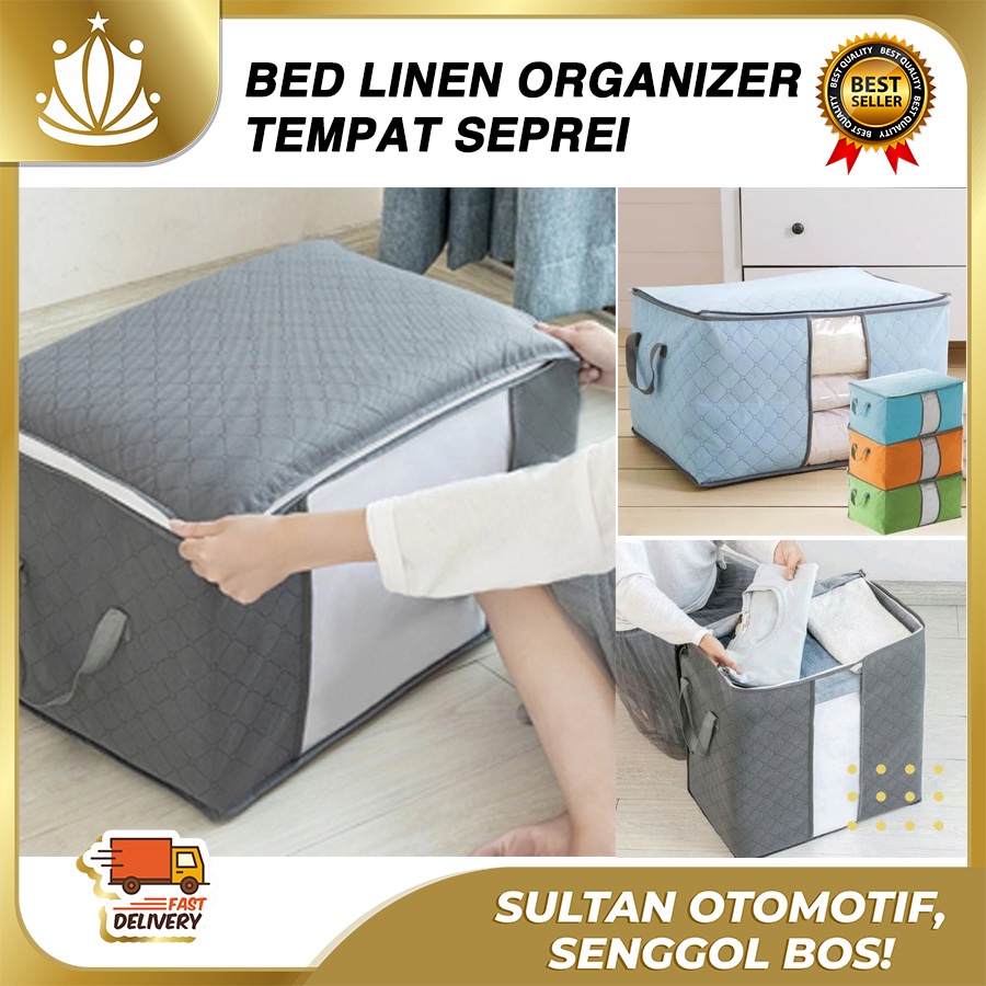 Organizer Rak Kotak Wadah Tempat Taruh Sprei, Selimut, Baju