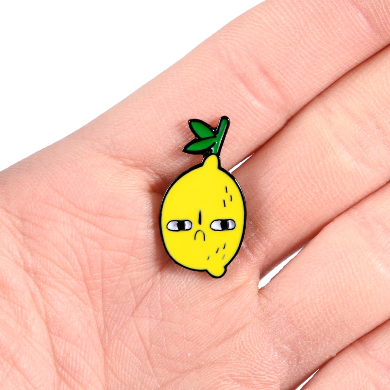 Bros Pin Enamel Bentuk Kartun Buah Lemon Untuk Hadiah Anak