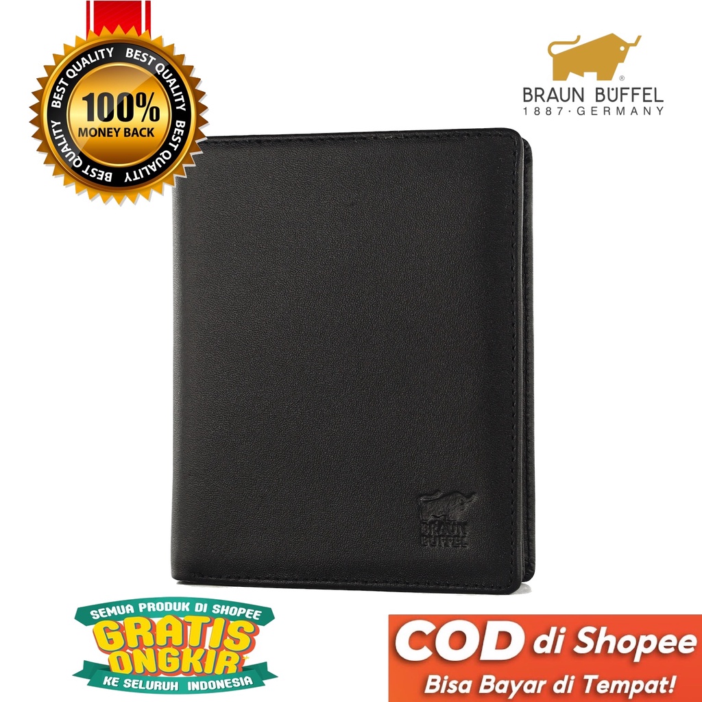 TOKOKOE - Dompet Pria model Berdiri bahan Kulit Premium Dompet Lipat - BB 549 Black