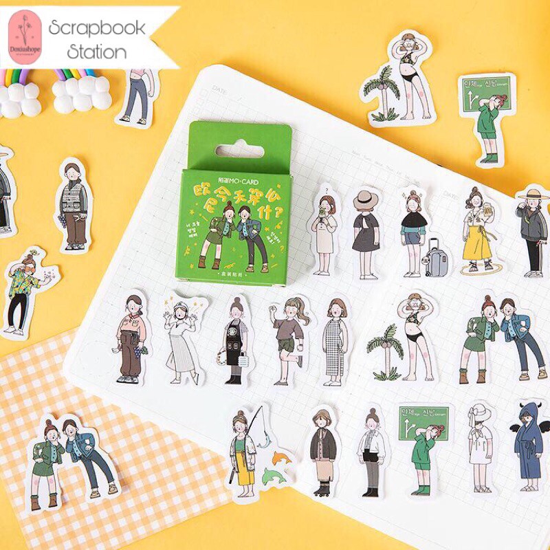 

Sticker daily life girl tumblr/Scrapbook/Daiy/Bujo 45Pcs