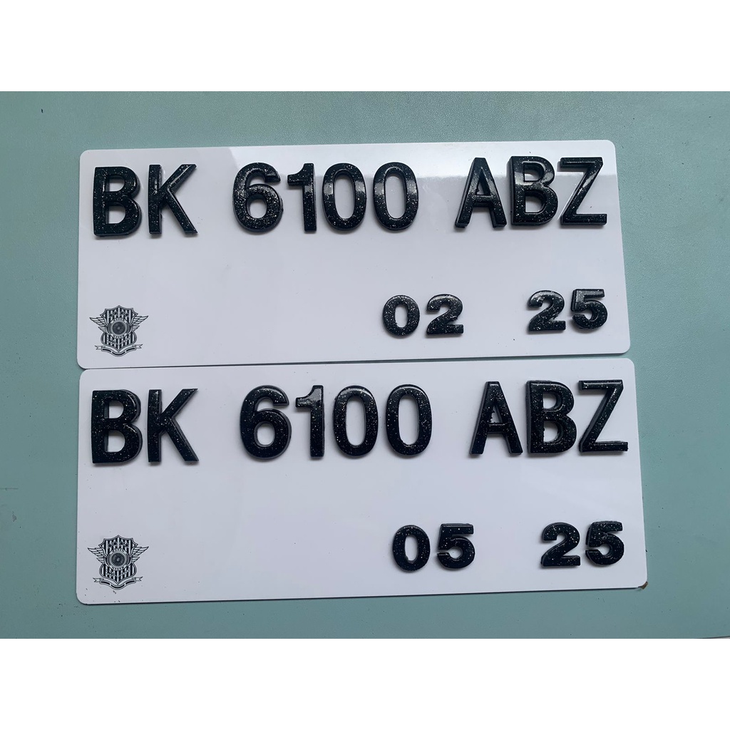 Plat Motor Lancip Hitam/Plat Putih 3.5 CEMBUNG NEW PRODUCT