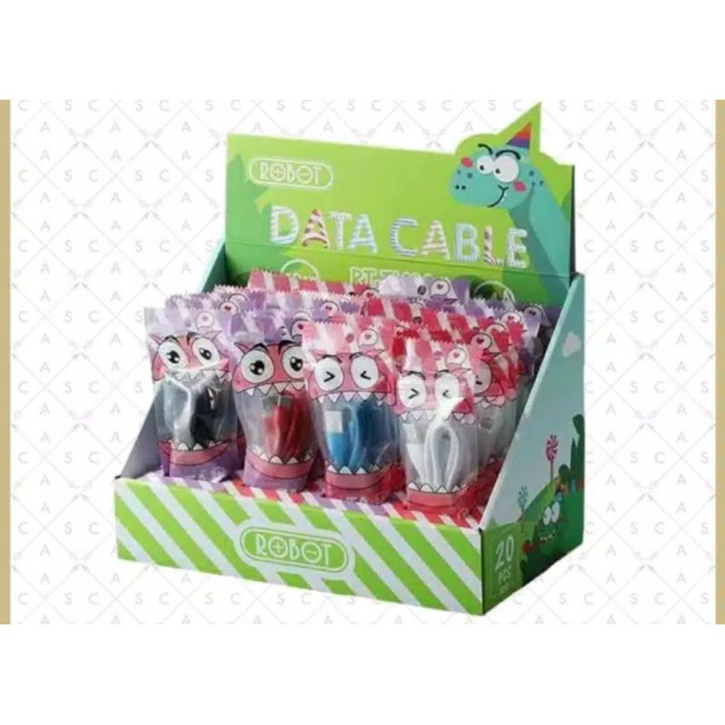 (1BOX ISI 20 PCS USB C) Kabel Data Robot RT-TC100 isi 20psc USB Type C  Kabel Charger Casan Robot USB C ORIGINAL