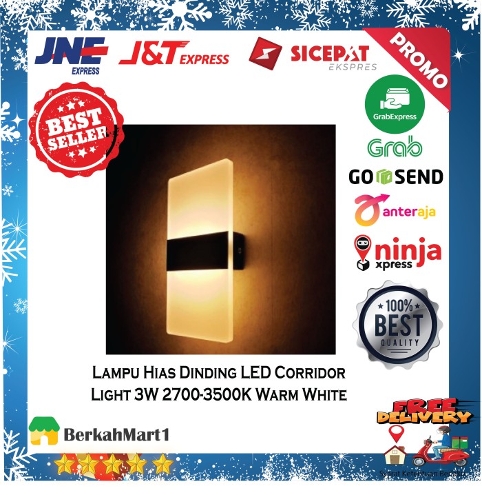 Terlaris Lampu Hias Dinding Kamar LED Corridor Light 3W Warm White